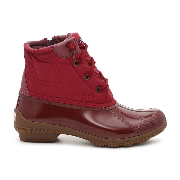 burgundy sperry duck boots